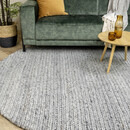 MOMO Rugs Woolcable Rond Grey White